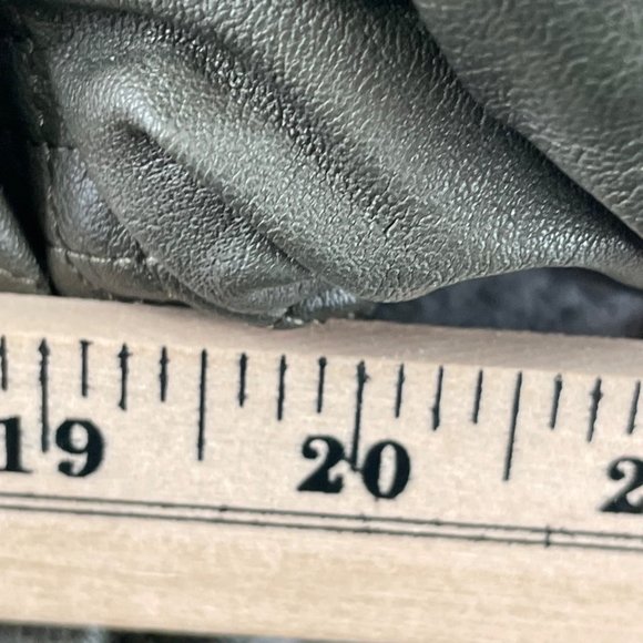 Odyn Womens Faux Leather Jacket Full Zip Quilted Biker Moto Size Medium - Picture 11 of 14